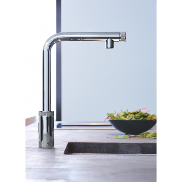 Змішувач для кухні з висувним виливом Grohe Eurosmart New (31613000)