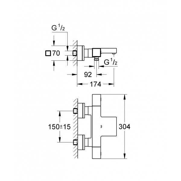 Термостат для ванни Grohe Grohtherm Cube (34497000)