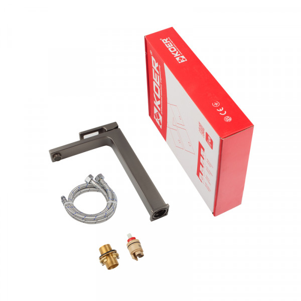Змішувач для умивальника високий KOER KB-11009-07 (Колір графіт) (KR5978)