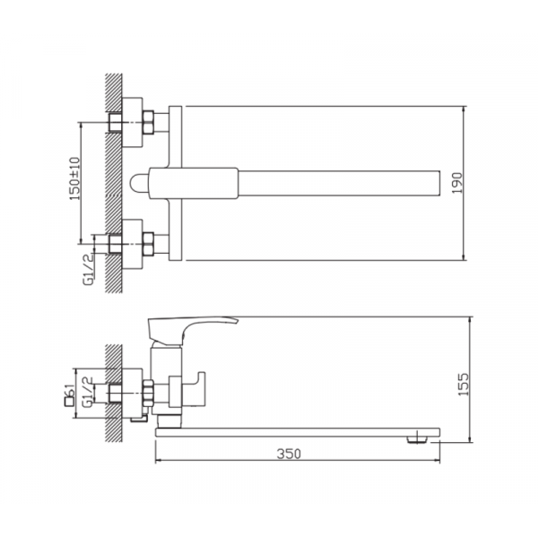 Змішувач для ванни Haiba Monaco 006 Euro (HB9652)