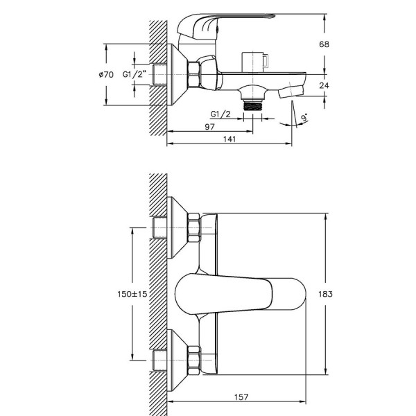 Змішувач для ванни Haiba Dario 009 (HB0873)