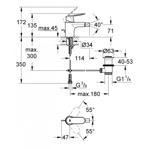 Змішувач для біде Grohe Eurosmart Cosmopolitan (32839000)
