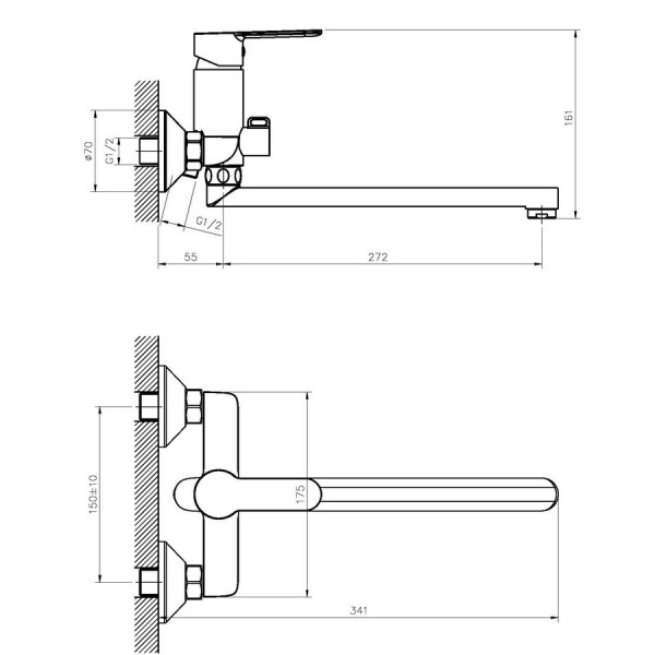 Змішувач для ванни Haiba Daniel 006 (HB1012)