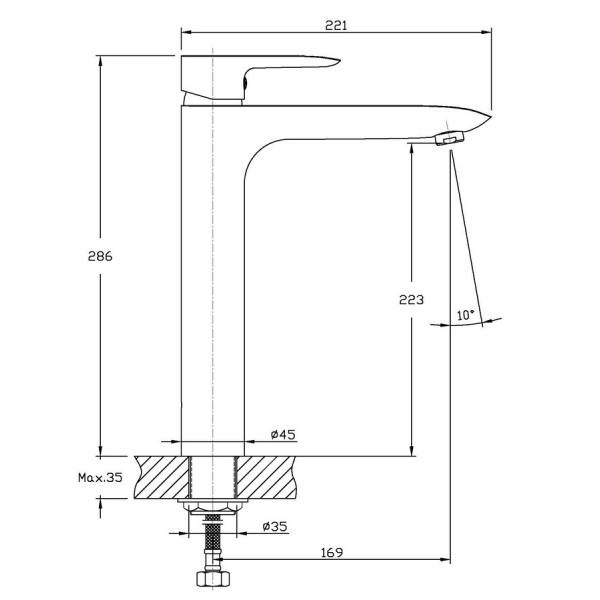 Змішувач для умивальника Haiba Columbia 001 високий (HB0840)