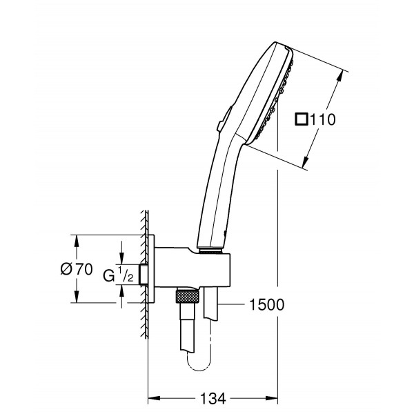 Душовий набір Grohe Tempesta Cube 110, 3 режими (26910003)