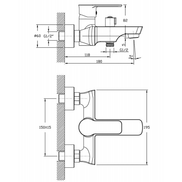 Змішувач для ванни Haiba Houston 009 (HB0775)