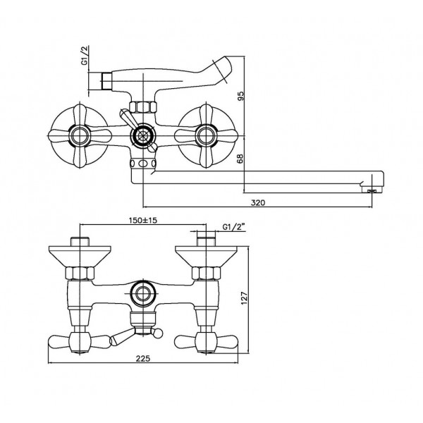 Змішувач для ванни Haiba Dominox 143 (HB0070)
