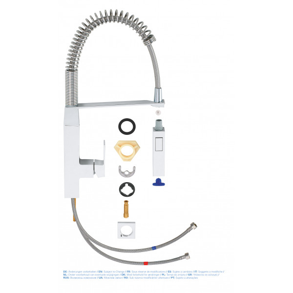 Змішувач для кухні з гнучким виливом Grohe Eurocube (31395000)