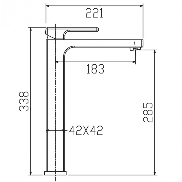 Змішувач для умивальника високий KOER KB-11009-07 (Колір графіт) (KR5978)