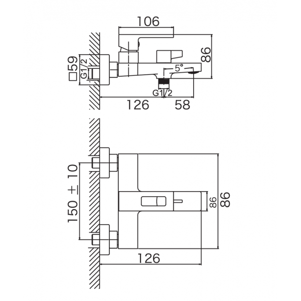 Змішувач для ванни Haiba KANT 009 EURO (HB9603)
