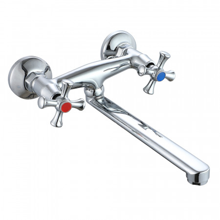 VRL1211 -12 кухня двовент. круг. поворот. вилив  НАСТIННИЙ (хром) {10/1}