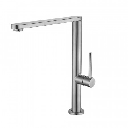 EKO4G-01 кухня одноваж. вис. поворот. вилив нерж. сталь гайка Ø25 (brushed nickel)** {10/1}