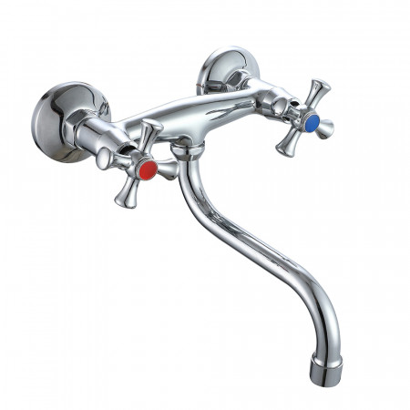 VRL1210 -12 кухня двовент. круг. поворот. вилив  НАСТIННИЙ (хром) {101}